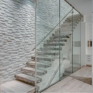 תוצרת סין זכוכית צף מדרגות/עץ שלוחה מדרגות/נסתרת קרן צף מדרגות