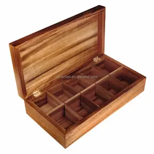 2024 изготовленный на заказ логотип 10 отсеков деревянная коробка для чая роскошные деревянные коробки для упаковки чая
