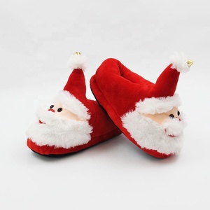 Noel hediyesi kızlar fantezi peluş kışlık terlik kırmızı benzersiz kaymaz yatak odası kadın Santa terlik noel - Product Image 2