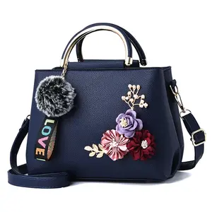 Mode PU Leder schulter tasche Frauen Damen Handtasche mit Blume