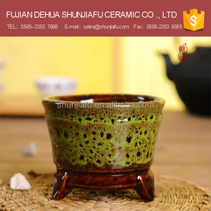 Chậu cây cảnh <span class=keywords><strong>bonsai</strong></span> trang trí bàn làm việc, men bóng, ba chân, nhỏ - Product Image 1