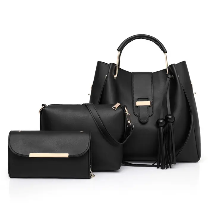 China Supplier Wholesale High Quality PU Leather Cheap Ladies Tote Shoulder Bag 3 Pieces Set Multi-funktion Woman Handbag