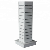 Exhibidor de Torre de Paneles de Listones Independiente Moderno de Alta Calidad, Giratorio y Ecológico