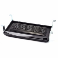 Plateau de clavier ergonomique noir en plastique haute résistance pour bureau, tiroir coulissant DIY, 305x545x26mm, certifié RoHS REACH, OEM