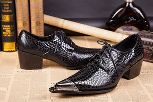 NA009 Scarpe Casual Nere da <span class=keywords><strong>Uomo</strong></span> in Pelle, Scarpe Eleganti da Cerimonia, <span class=keywords><strong>Espadrillas</strong></span> con Lacci Metallici, Scarpe Oxford Personalizzate - Product Image 3