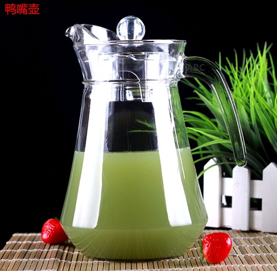 Round glass water pitcher/glass teapots/glass beverage jug.