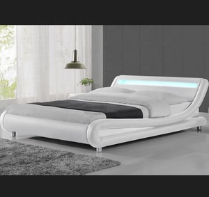 Willsoon Modern Design Soft PU Synthetic Leather <strong>Bed</strong> <strong>Frame</strong> Double/Queen/King Size Wooden Structure with LED Light <strong>Low</strong> Price - Product Image 6