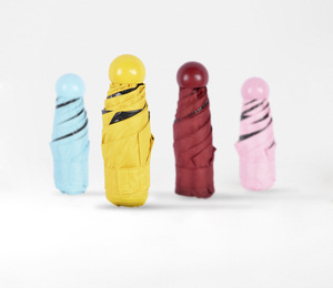Newest Cute Mini Pill Box Umbrella 5 Fold Capsule Umbrella with Logo Printing
