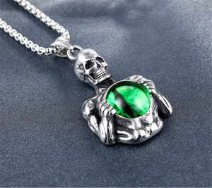 Collar con colgante de gemas para hombre, de acero inoxidable, Punk, <span class=keywords><strong>Retro</strong></span>, creativo - Product Image 3