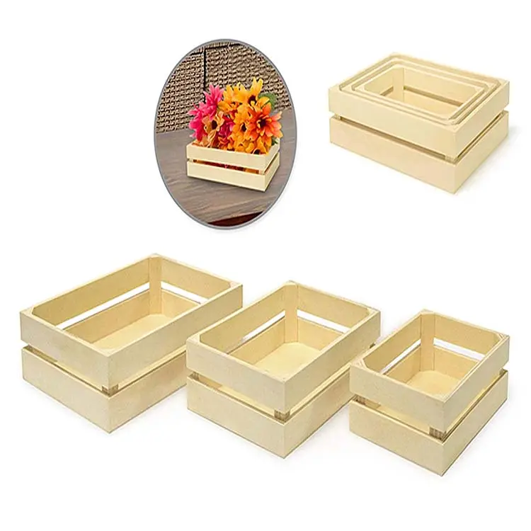 Artesanato de madeira: crate caddy conjunto 3/set-pequeno