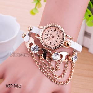 In stock crazy buy cheap white color European style leather band watch - Product Image 6
