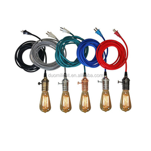 Stoffbezogene Draht-Lampenschnur klassisch elektrischer Schleifer geflochten mit 2 Leitern flexibler Stoff anhänger Lichtleistung - Product Image 3