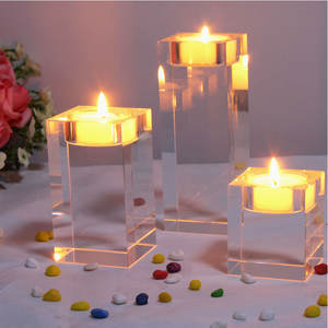 Di vendita superiore del prodotto di vetro supporti di candela di cristallo con <span class=keywords><strong>souvenir</strong></span> di nozze - Product Image 3