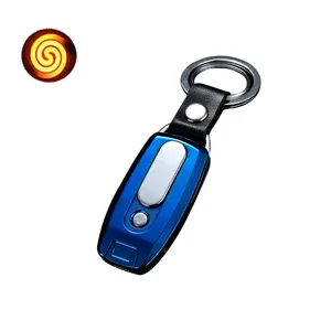 Promosyon hediyeler yenilikçi USB şarj edilebilir ısı bobini çakmak taşınabilir ince araba anahtarlık çakmak lazer Logo