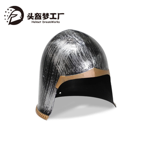Casque de gladiateur de <span class=keywords><strong>Rome</strong></span> médiéval, casque en plastique argent brossé pour fête et carnaval, de haute qualité - Product Image 1