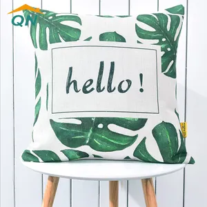 Nature Linen material Custom Printed cushion pillow case