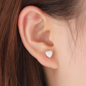 925 Sterling Silver Rose Gold Plated Heart Cut <strong>Opal</strong> Stone Factory Price <strong>Opal</strong> <strong>Earrings</strong> - Product Image 2