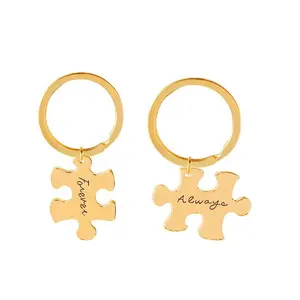 Offre Spéciale <span class=keywords><strong>porte</strong></span>-clés couple en métal avec logo <span class=keywords><strong>personnalisé</strong></span> <span class=keywords><strong>Puzzle</strong></span> créatif en forme de cadeau saint valentin <span class=keywords><strong>porte</strong></span>-clés et mousquetons promotionnels - Product Image 1