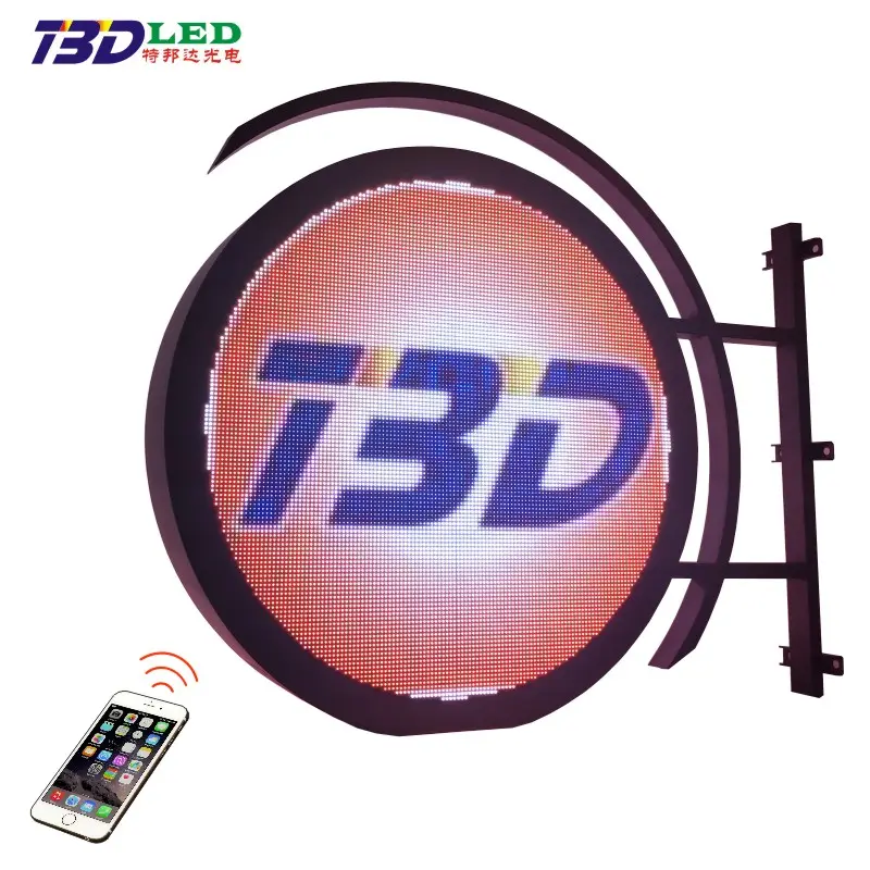 TBDLED-pantalla redonda de TV para exteriores, pantalla LED a todo Color P4.6, 128x128 puntos, publicidad Circular, vídeo, logotipo, suministro de fábrica