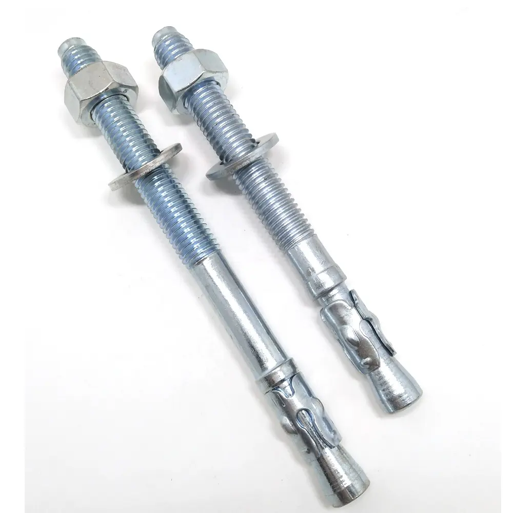 Thép Carbon Mạ Kẽm Thông Qua Bolt Anchor Bolts Và Nuts Mở Rộng Wedge Anchor Bolts