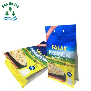 1kg 2kg 5kg 10kg Bolsa de fondo plano Bolsas de embalaje de arroz para alimentos