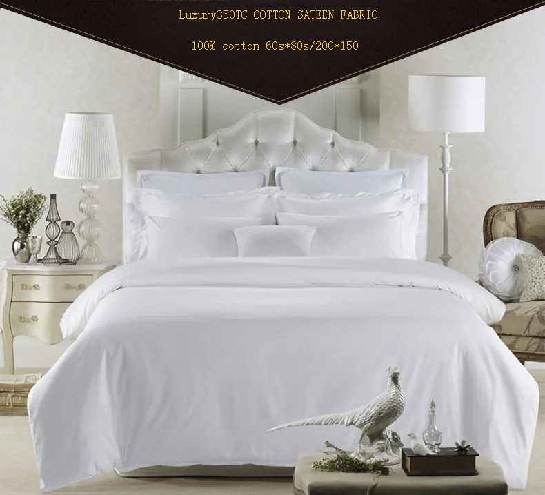 King size percale 400T hotel duvet cover pure white hotel duvet cover
