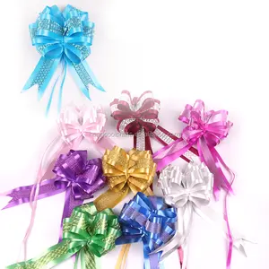 10Pcs Organza 당겨 문자열 리본 랩 리본 웨딩 파티