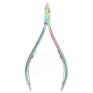 Heavy duty stainless steel rainbow titanium thick ingrown nail manicure nail art cuticle callus clean trimming cutter nippers