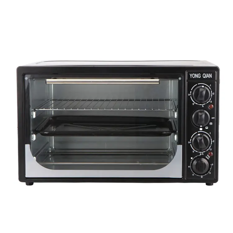 Oven Pemanggang Mini 60 Menit 30l, Panggangan Komersial Oven Pizza Elektrik dengan Timer Pengatur Waktu