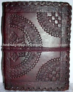 Vente de gros Carnet en cuir vintage à point latéral gaufré fait main - Product Image 2