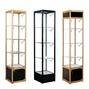 Yujin vetrina ecologica in vetro con illuminazione a LED cornice in legno resistente per soggiorno - Product Image 5