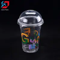 Descartáveis de plástico transparente pp material transparente copo de plástico copo da bebida de plástico lama com tampa