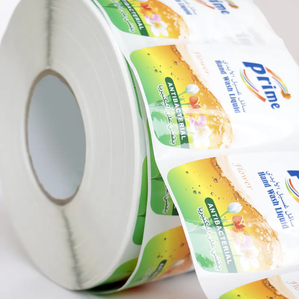 Private Label Design Printing Die Cut Size Price Barcode Tag PVC Paper adesivi personalizzati customized sticker roll logo label