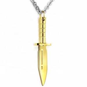 MECYLIFE Collana Dei Monili Coltello Pendente Uomini Collana Pendente Pugnale Personalizzato Acciaio Inossidabile di Collegamento Chain Collane UOMO Regalo - Product Image 2
