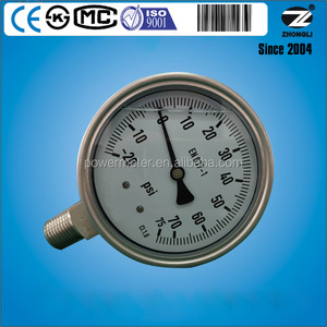 CE-Zertifiziertes Hochwertiges 100mm Bodenmontiertes Edelstahl-Silikonöl-Füllmanometer mit 1000 Bar Maximaldruck, Anpassbar, Guter Druckmesser - Product Image 4