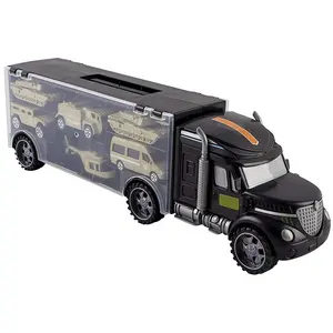 Toy Vehicle with Army Car Inside Plastic Military Transport Car Carry Truck for Kids
