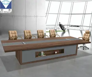 Mesa de conferencias moderna, muebles de madera para sala de juntas