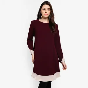 Maleisië Meisjes Sets Islamitische Mooie Kant Blouse Moslim Vrouwen Wrap Shirts Bescheiden Tops