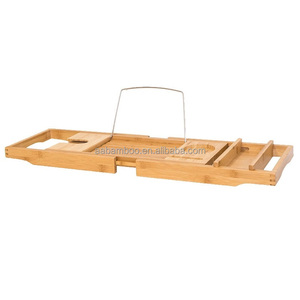 Allungabile di Bambù <span class=keywords><strong>Vasca</strong></span> <span class=keywords><strong>Da</strong></span> <span class=keywords><strong>Bagno</strong></span> Vassoio Caddy - Product Image 4