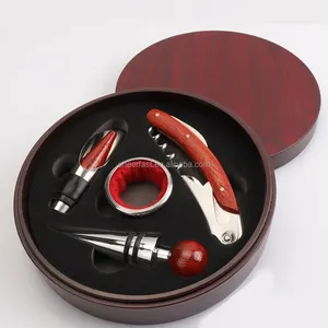 Fashional Bằng Gỗ Rượu Vang Đỏ Chai Corkscrew Phụ Kiện Bộ Quà Tặng Rượu Vang Mở Chai Kit 4 Cái Rượu Vang Công Cụ Thiết Lập Gỗ Trường Hợp - Product Image 1