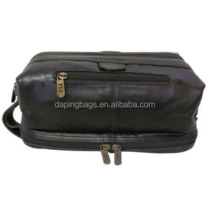 2018 hombres plegable de viaje de cuero bolsa de lavado cosmética bolso <span class=keywords><strong>neceser</strong></span> para hombres - Product Image 2