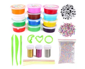 Play Dough Snow Pearl Clear Rice Beads Fluffy Fishbowl Galaxy Color ASMR Pressure Release <strong>Slime</strong> for Kids DIY - Product Image 1