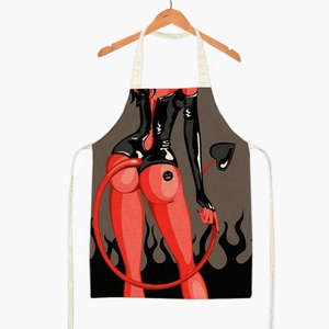 Toptan düşük fiyat mutfak moda yumuşak ucuz sıcak seksi kadın desen baskı önlük - Product Image 4