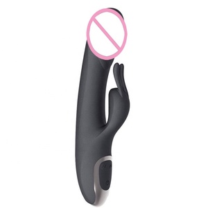 12 velocità Femminile Doppio Motore Molle Del Silicone Dildo di Vibrazione Nero Vibratore Del Coniglio Delle Donne - Product Image 1