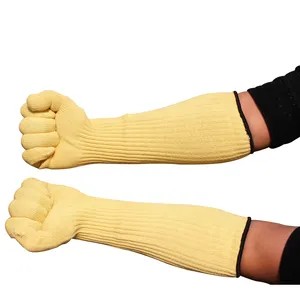 Aramid Long Sleeve Cut-Resistant Knitted Work Gloves