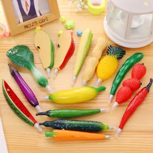 Stylos à bille fruits en plastique, mignon 1 pièce, Kawaii stylo à bille créatif légumes pour enfants, papeterie, cadeau