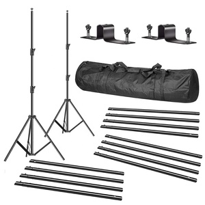 Support de fond multi-fonction 3 en 1, support de fond à trois barres transversales, studio photo et vidéo, support de fond en mousseline réglable robuste - Product Image 2