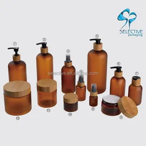Bottiglia vuota della lozione di compressione dell'imballaggio dello spruzzo di plastica di riciclaggio dell'animale domestico glassato ambra 250ml - Product Image 4