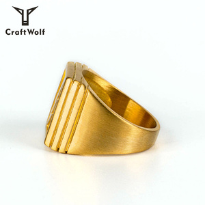 Craft Wolf <strong>Wholesale</strong> Fashion Jewelry Trend Vintage Sliver Gold Black 316L Stainless Steel <strong>Lightning</strong> Biker Ring for Men Women - Product Image 5