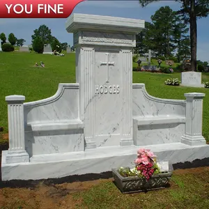 Đá Hoa Cương Trắng Chéo Với Đá Cẩm Thạch Headstones Giá